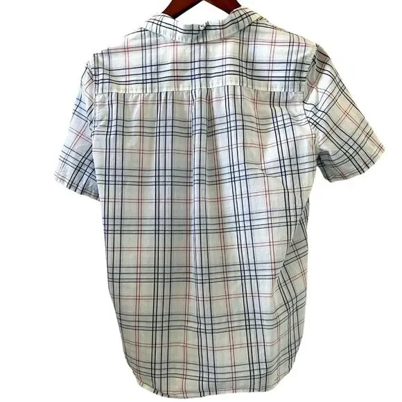 Equipment Keira Tie Front Shirt In Mint Julep Multi Plaid Size S - Picture 6 of 11